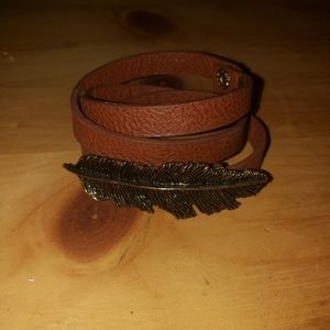 Feather wrap bracelet